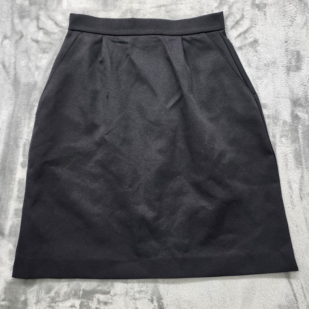 FFA Skirt Womens 5/6 Black High Rise Pleated Straight Cut Back Zip Mini‎ Preppy